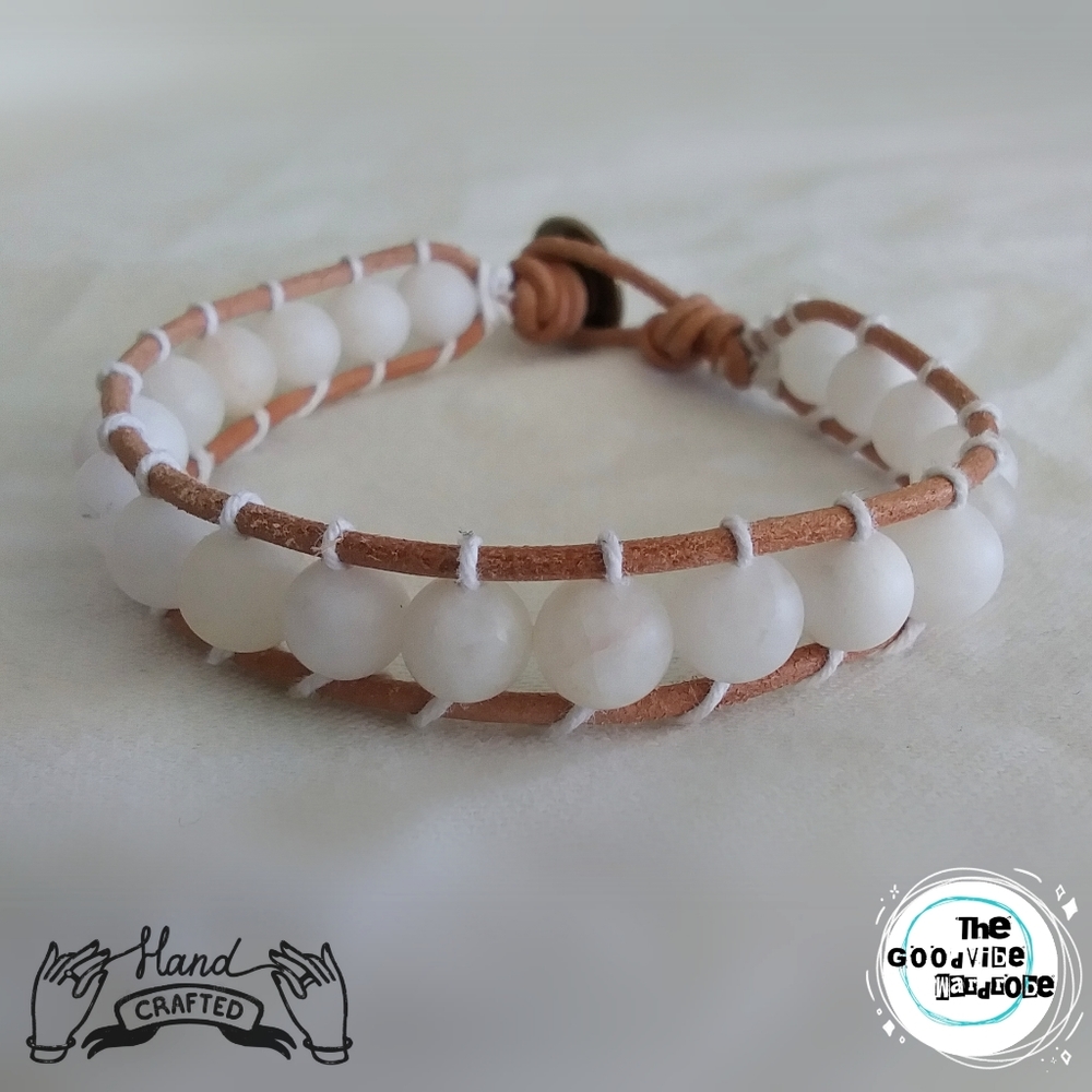 Quartz/Hemp/Leather Clarity Bracelet